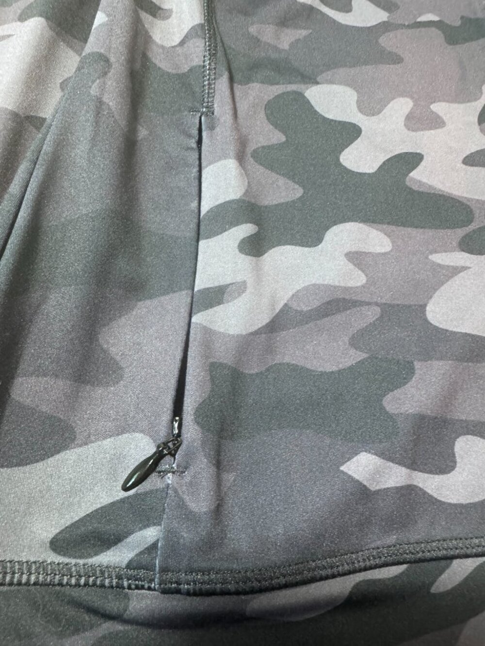 Lolë Grey Camo Zip Athletic Jacket | Thumbhole Activewear Layer Medium - Picture 4 of 13